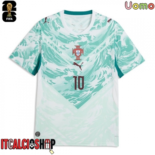 Portogallo Bernardo Silva #10 Seconda Maglia Mondiali 2026 Manica Corta